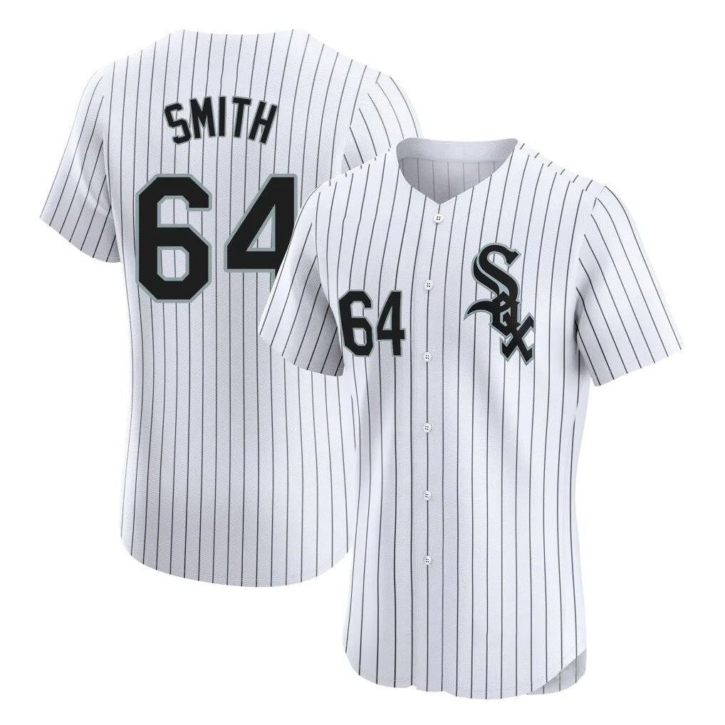 Crovyle C.White Sox #64 Shane Smith Player White Stripe Limited Elite Home Stitched Jerseys