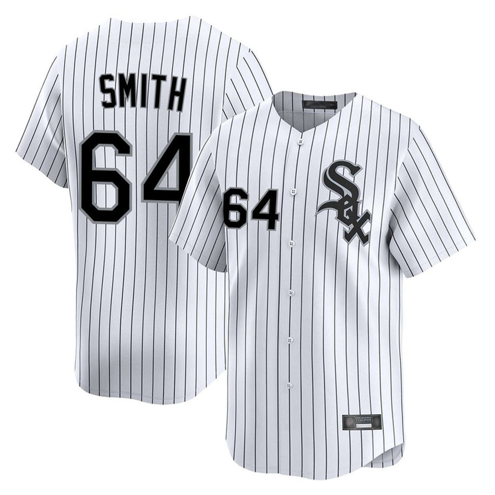 Crovyle C.White Sox #64 Shane Smith Player White Stripe Limited Home Stitched Jerseys