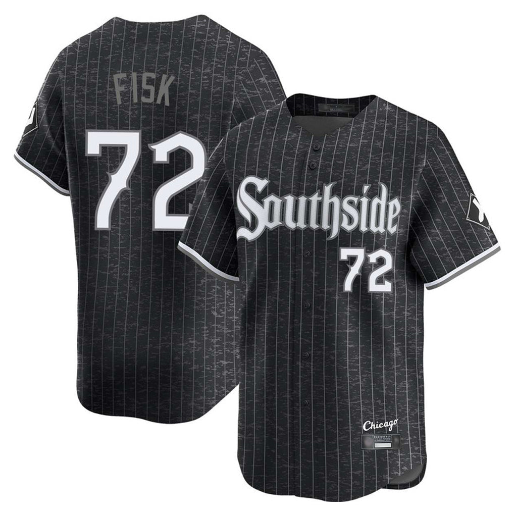 Crovyle C.White Sox #72 Carlton Fisk Player Black City Connect Limited Home Stitched Jerseys