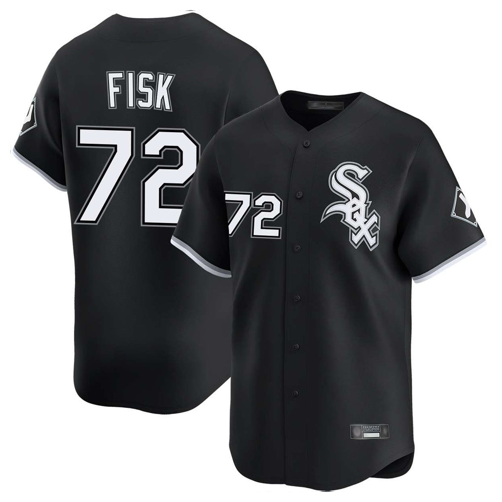Crovyle C.White Sox #72 Carlton Fisk Player Black Limited Home Stitched Jerseys