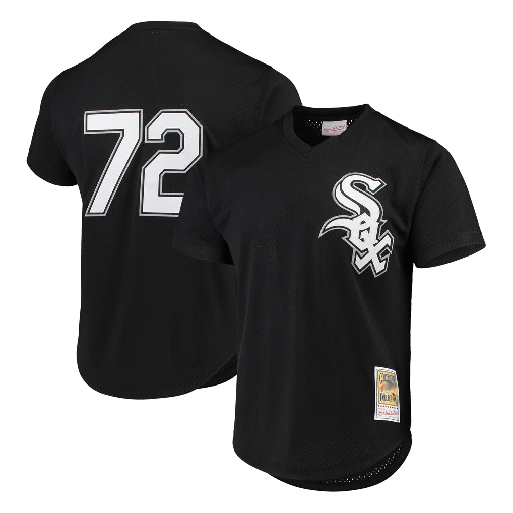 Crovyle C.White Sox #72 Carlton Fisk Player Black Mitchell & Ness Cooperstown Collection Mesh Game Stitched Jerseys