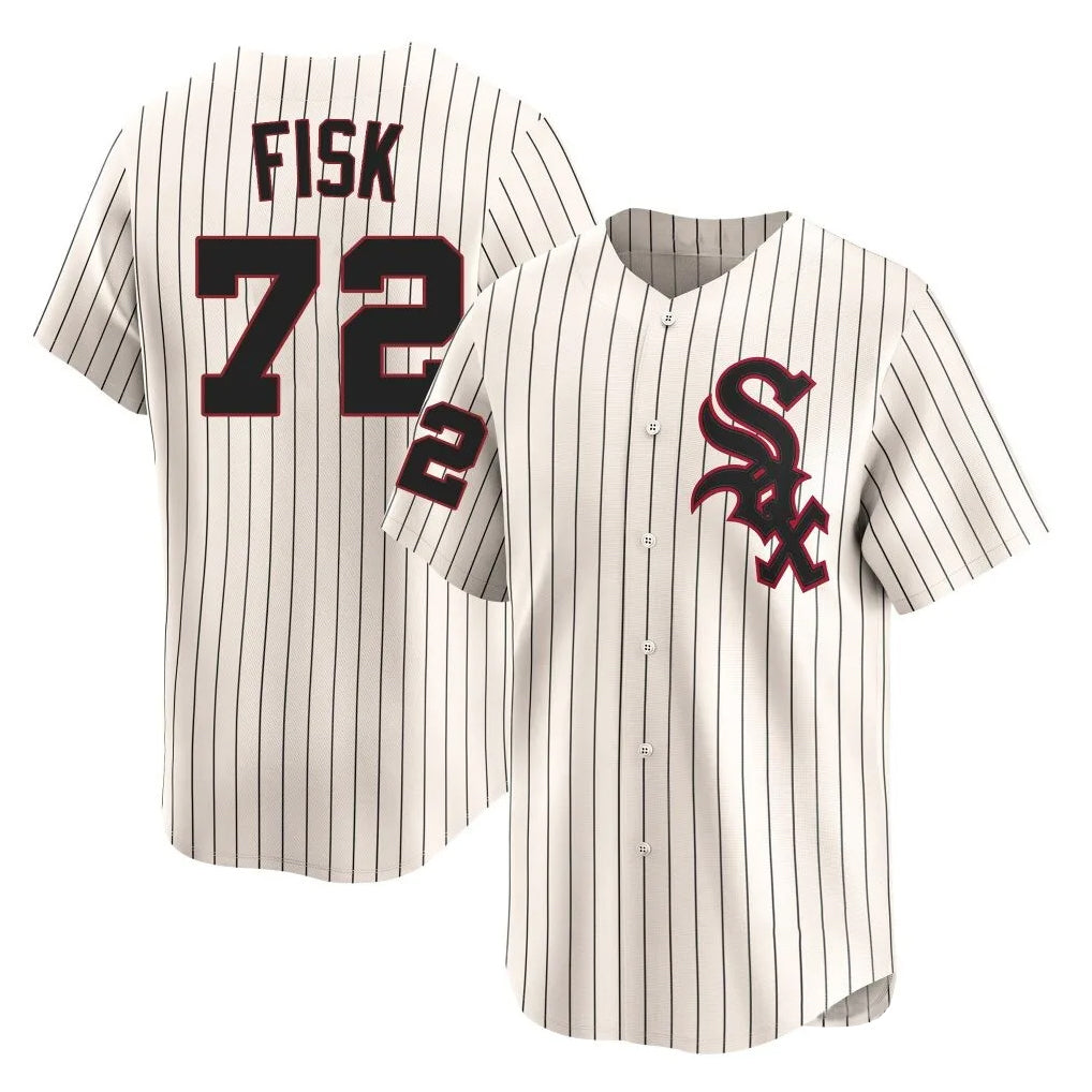 Crovyle C.White Sox #72 Carlton Fisk Player Cream Cooperstown Collection Limited Home Stitched Jerseys