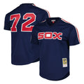 Crovyle C.White Sox #72 Carlton Fisk Player Navy Mitchell & Ness Cooperstown Collection Mesh Game Stitched Jerseys