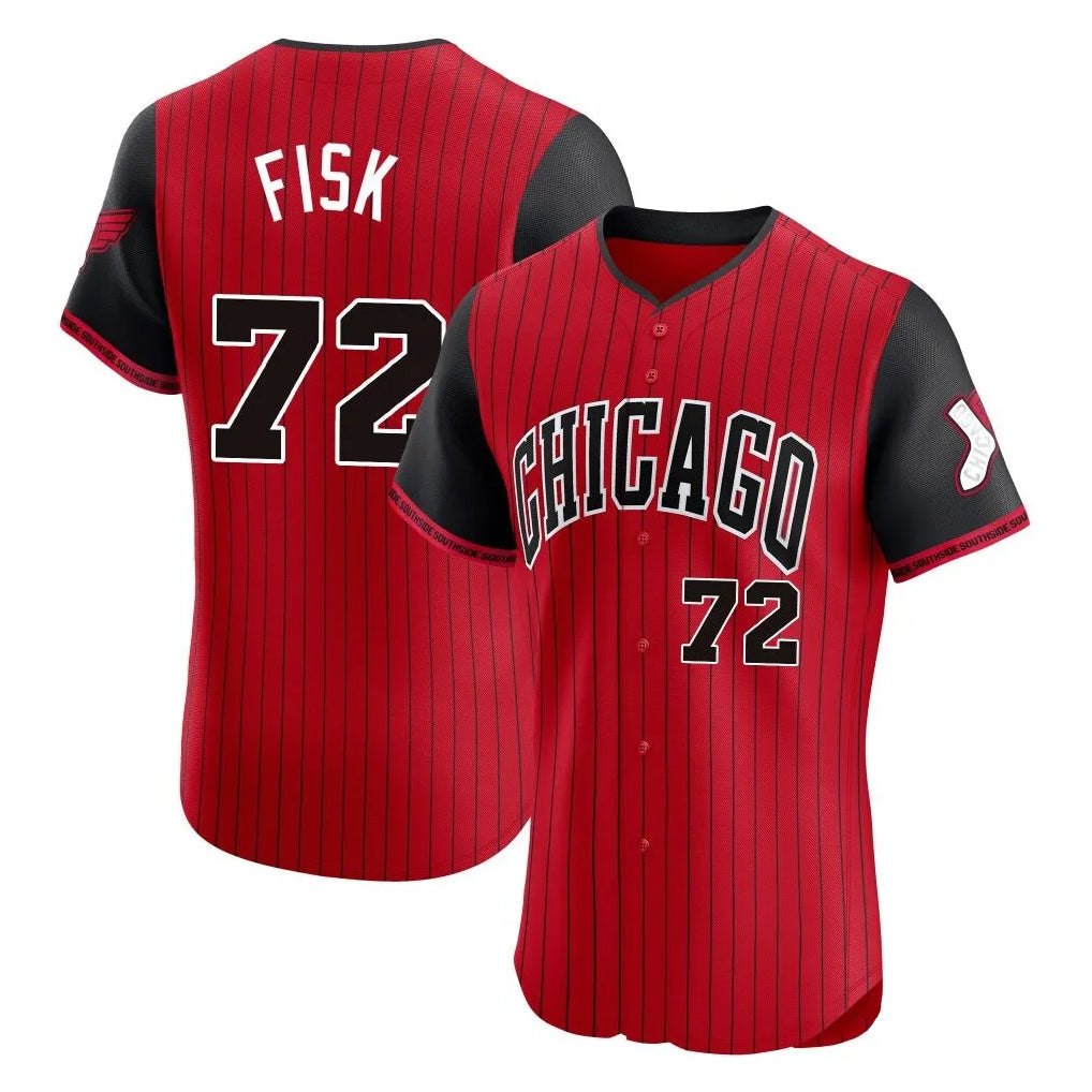 Crovyle C.White Sox #72 Carlton Fisk Player Red City Connect Limited Elite Home Stitched Jerseys