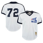 Crovyle C.White Sox #72 Carlton Fisk Player White Mitchell & Ness Cooperstown Collection Mesh Game Stitched Jerseys