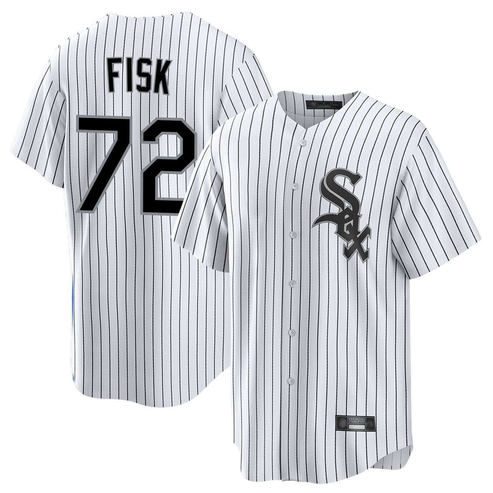 Crovyle C.White Sox #72 Carlton Fisk Player White Stripe Home Game Stitched Jerseys