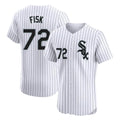 Crovyle C.White Sox #72 Carlton Fisk Player White Stripe Limited Elite Home Stitched Jerseys