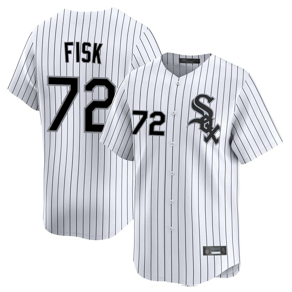 Crovyle C.White Sox #72 Carlton Fisk Player White Stripe Limited Home Stitched Jerseys