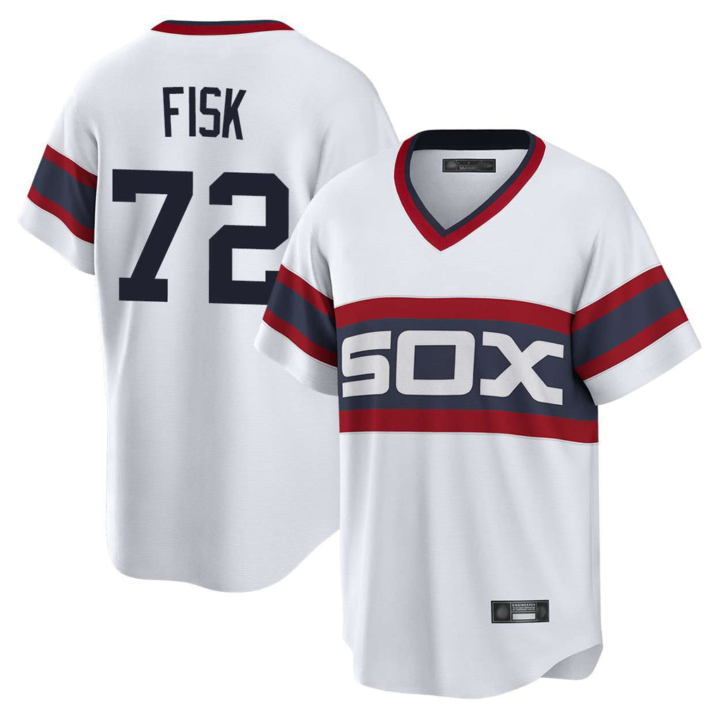 Crovyle C.White Sox #72 Carlton Fisk Player White T-shirt Home Game Stitched Jerseys