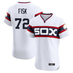 Crovyle C.White Sox #72 Carlton Fisk Player White T-shirt Limited Elite Home Stitched Jerseys