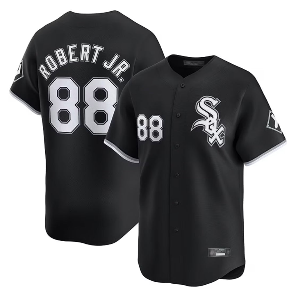 Crovyle C.White Sox #88 Luis Robert Jr Player Black Limited Home Stitched Jerseys