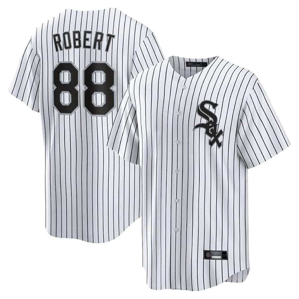 Crovyle C.White Sox #88 Luis Robert Jr Player White Stripe Home Game Stitched Jerseys