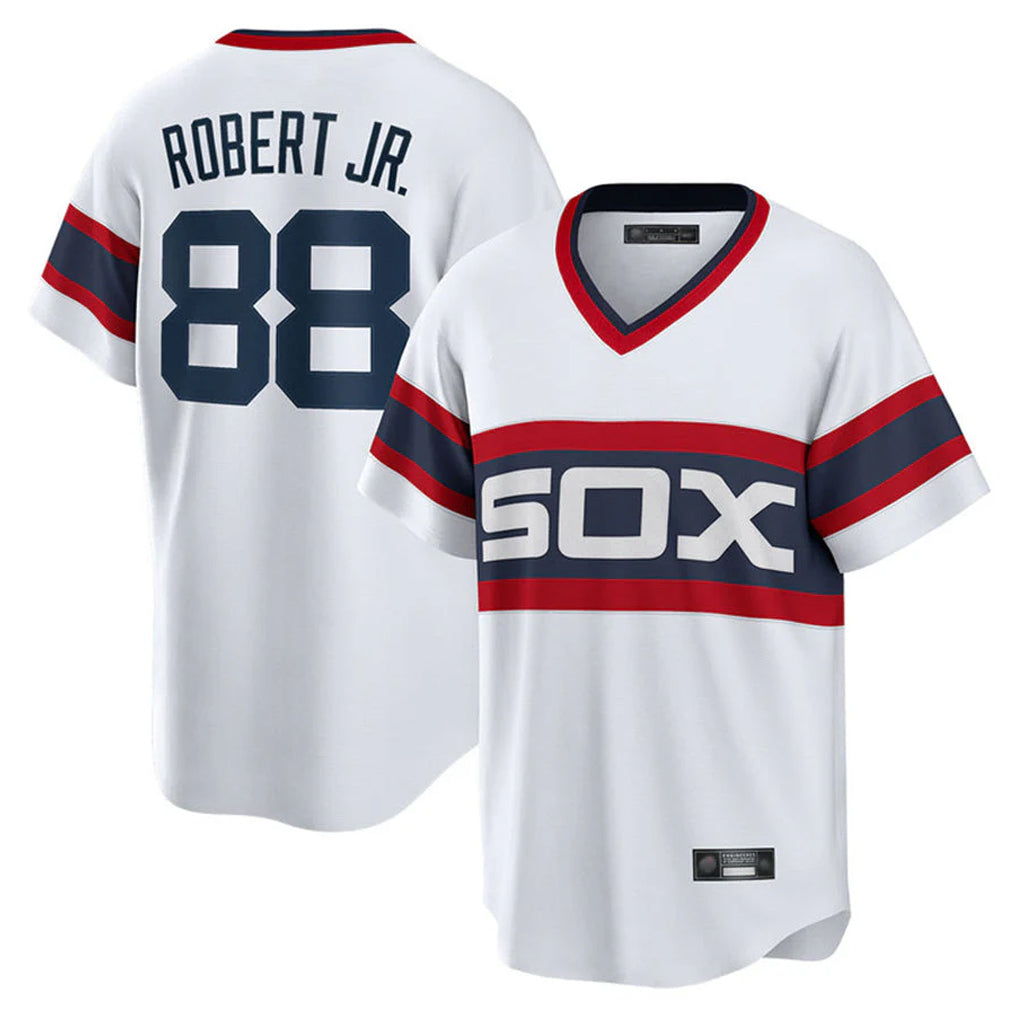 Crovyle C.White Sox #88 Luis Robert Jr Player White T-shirt Home Game Stitched Jerseys