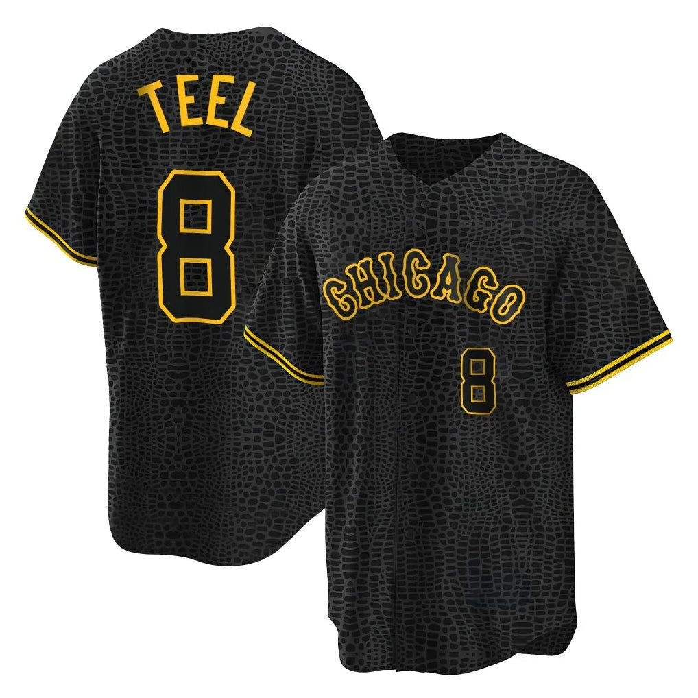 Crovyle C.White Sox #8 Kyle Teel Player Black Snake Skin City Home Game Stitched Jerseys