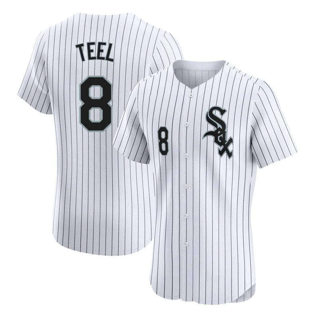 Crovyle C.White Sox #8 Kyle Teel Player White Stripe Limited Elite Home Stitched Jerseys