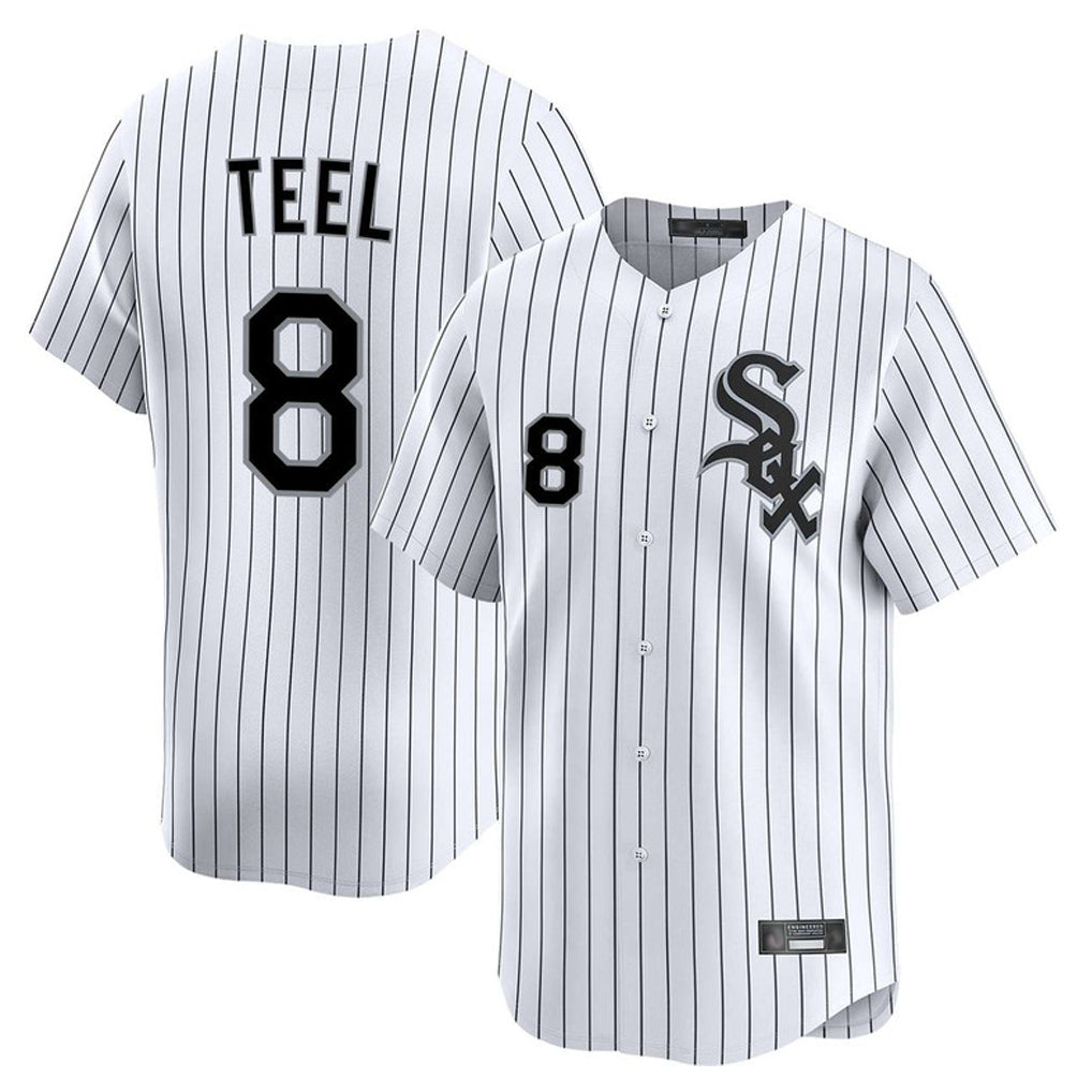 Crovyle C.White Sox #8 Kyle Teel Player White Stripe Limited Home Stitched Jerseys