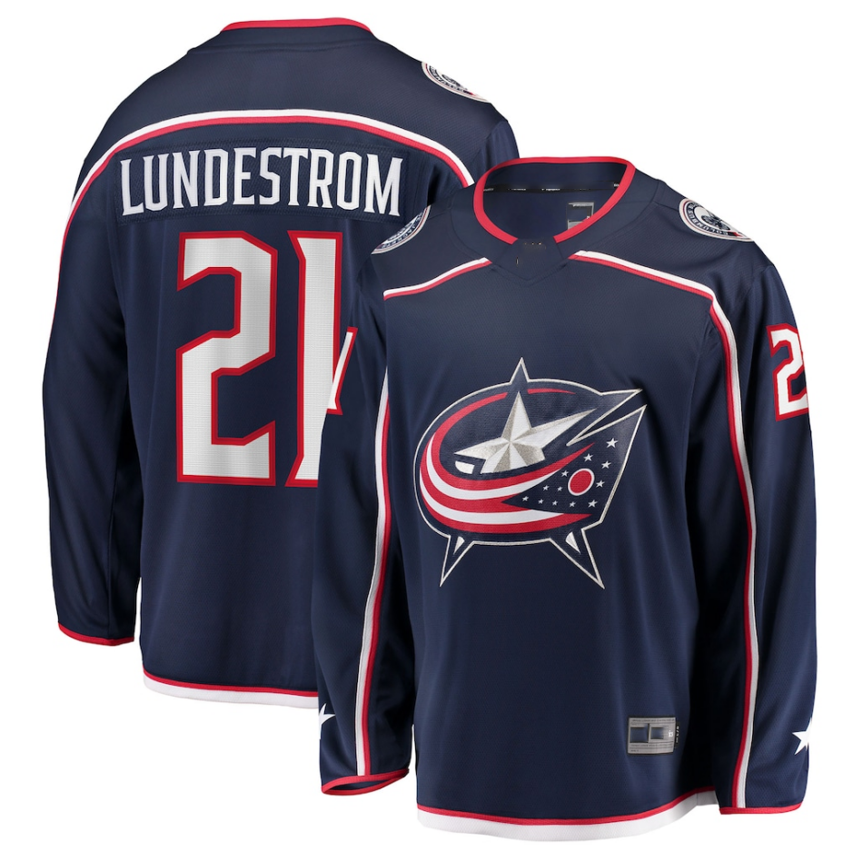 Crovyle CB.Jackets #21 Isac Lundestrom Navy Home Breakaway Jersey