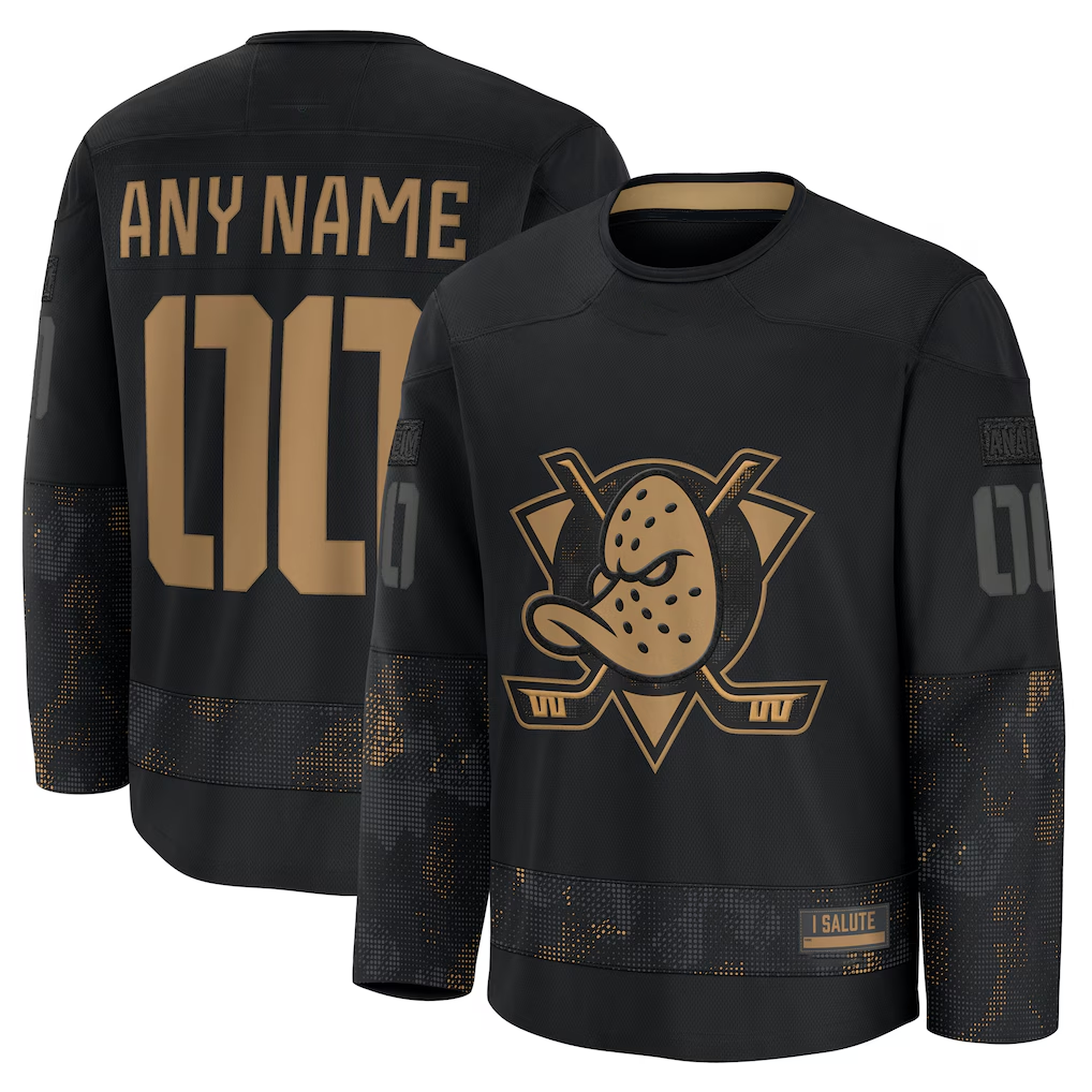 Crovyle Custom A.Ducks Black 2024 Military Appreciation Practice Jerseys