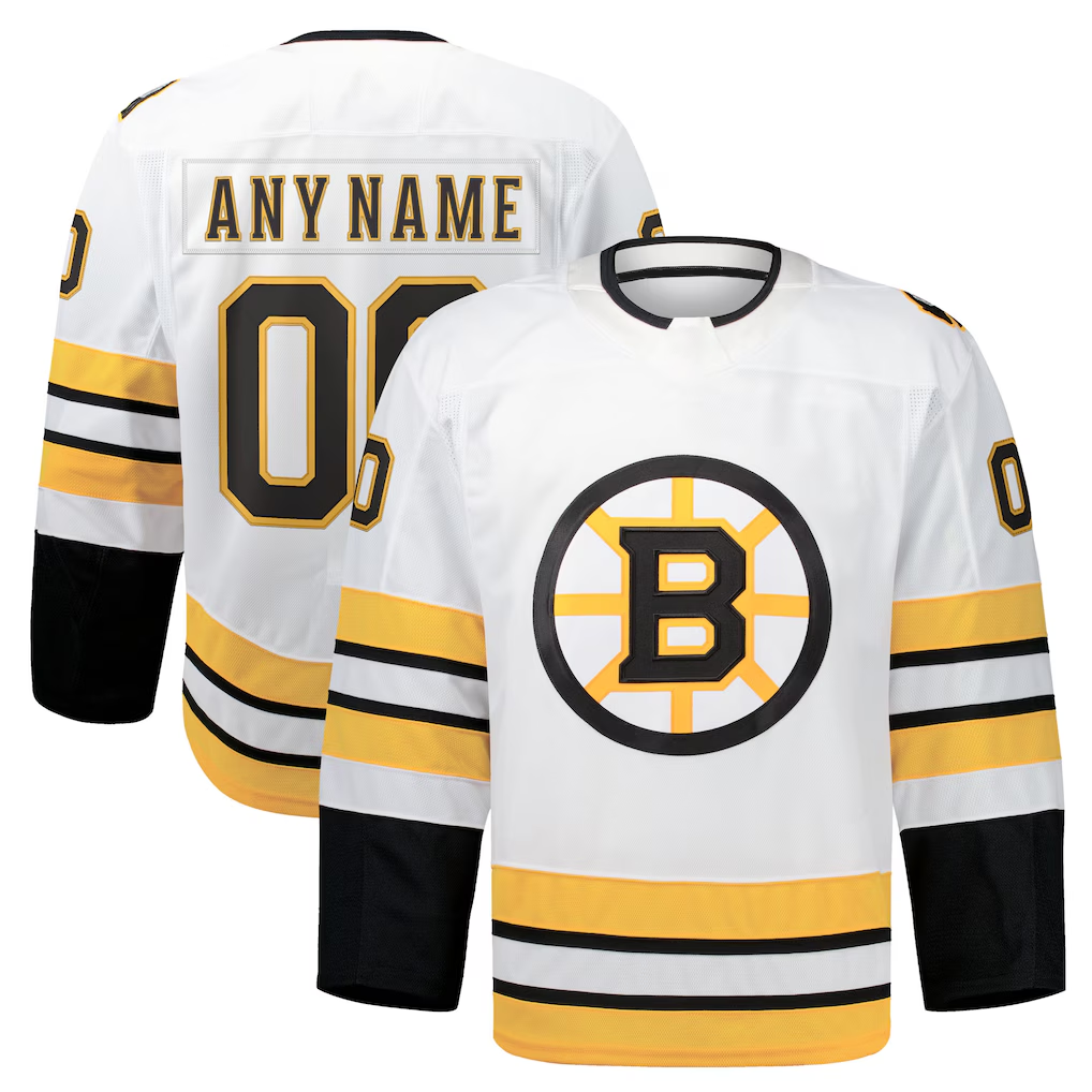 Crovyle Custom B.Bruins White Away Authentic Pro Stitched Jerseys