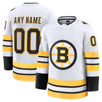 Crovyle Custom B.Bruins White Away Premium Stitched Jerseys