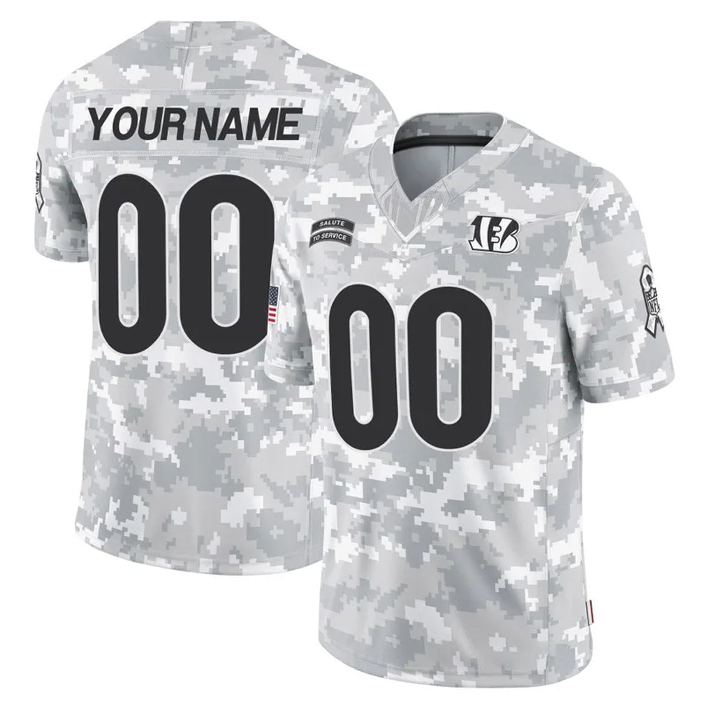 Crovyle Custom C.Bengals Arctic Camo Salute to Service Limited Any Name & Numbers Stitched Jerseys