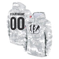 Crovyle Custom C.Bengals Arctic Camo Salute to Service Pullover Hoodie Limited Any Name & Numbers Stitched Jerseys