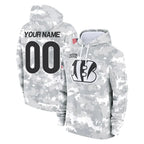 Crovyle Custom C.Bengals Arctic Camo Salute to Service Pullover Hoodie Limited Any Name & Numbers Stitched Jerseys