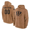 Crovyle Custom C.Bengals Brown Salute to Service Pullover Hoodie Limited Any Name & Numbers Stitched Jerseys