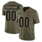 Crovyle Custom C.Bengals Olive Salute to Service Limited Home Game Any Name & Numbers Stitched Jerseys