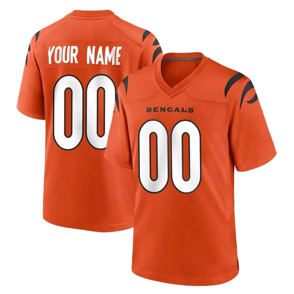 Crovyle Custom C.Bengals Orange Home Game Any Name & Numbers Stitched Jerseys