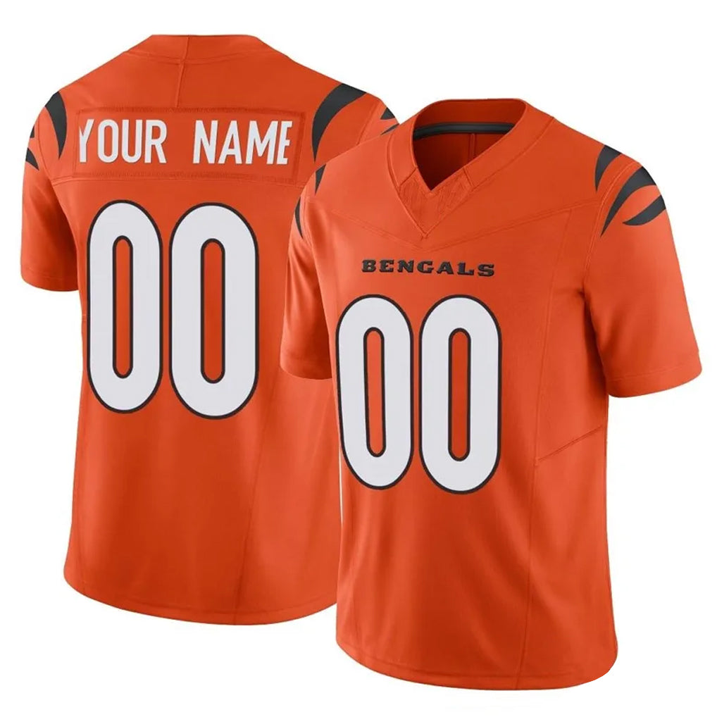 Crovyle Custom C.Bengals Orange Vapor F.U.S.E. Limited Home Game Any Name & Numbers Stitched Jerseys