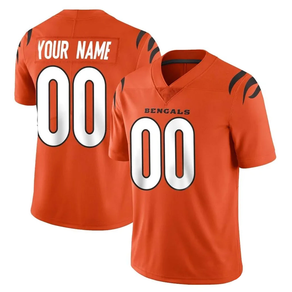 Crovyle Custom C.Bengals Orange Vapor Untouchable Limited Home Game Any Name & Numbers Stitched Jerseys