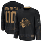 Crovyle Custom C.Blackhawks Black 2024 Military Appreciation Practice Jerseys
