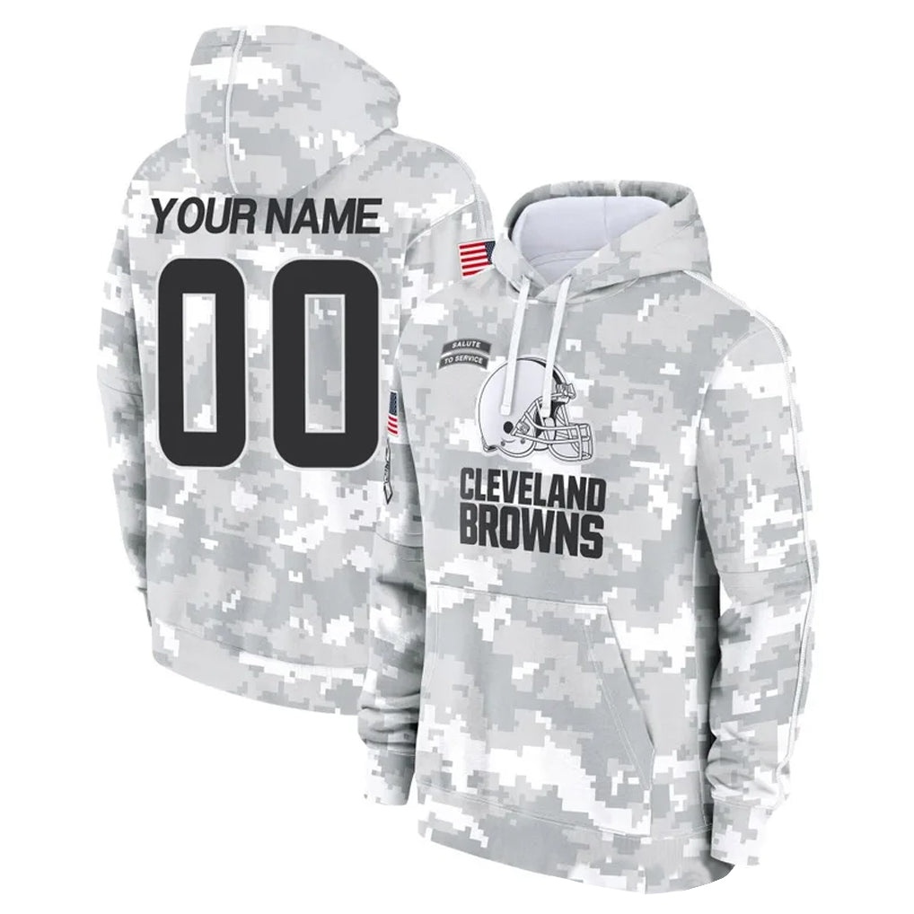 Crovyle Custom C.Browns Arctic Camo Salute to Service Hoodies Limited Any Name & Numbers Stitched Jerseys