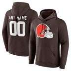 Crovyle Custom C.Browns Brown Primetime Logo Hoodie Any Name & Numbers Stitched Jerseys