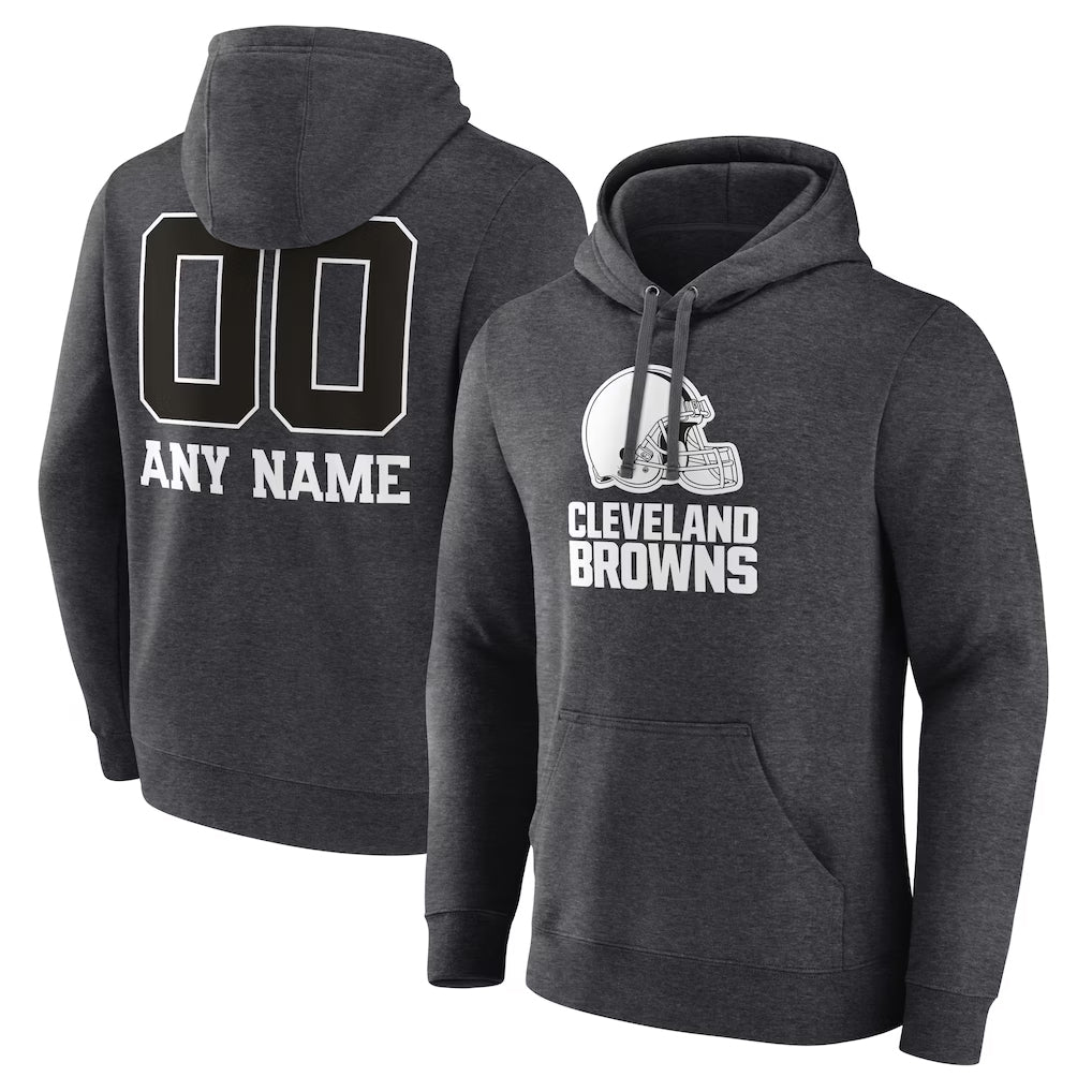 Crovyle Custom C.Browns Charcoal Primetime Logo Hoodie Any Name & Numbers Stitched Jerseys