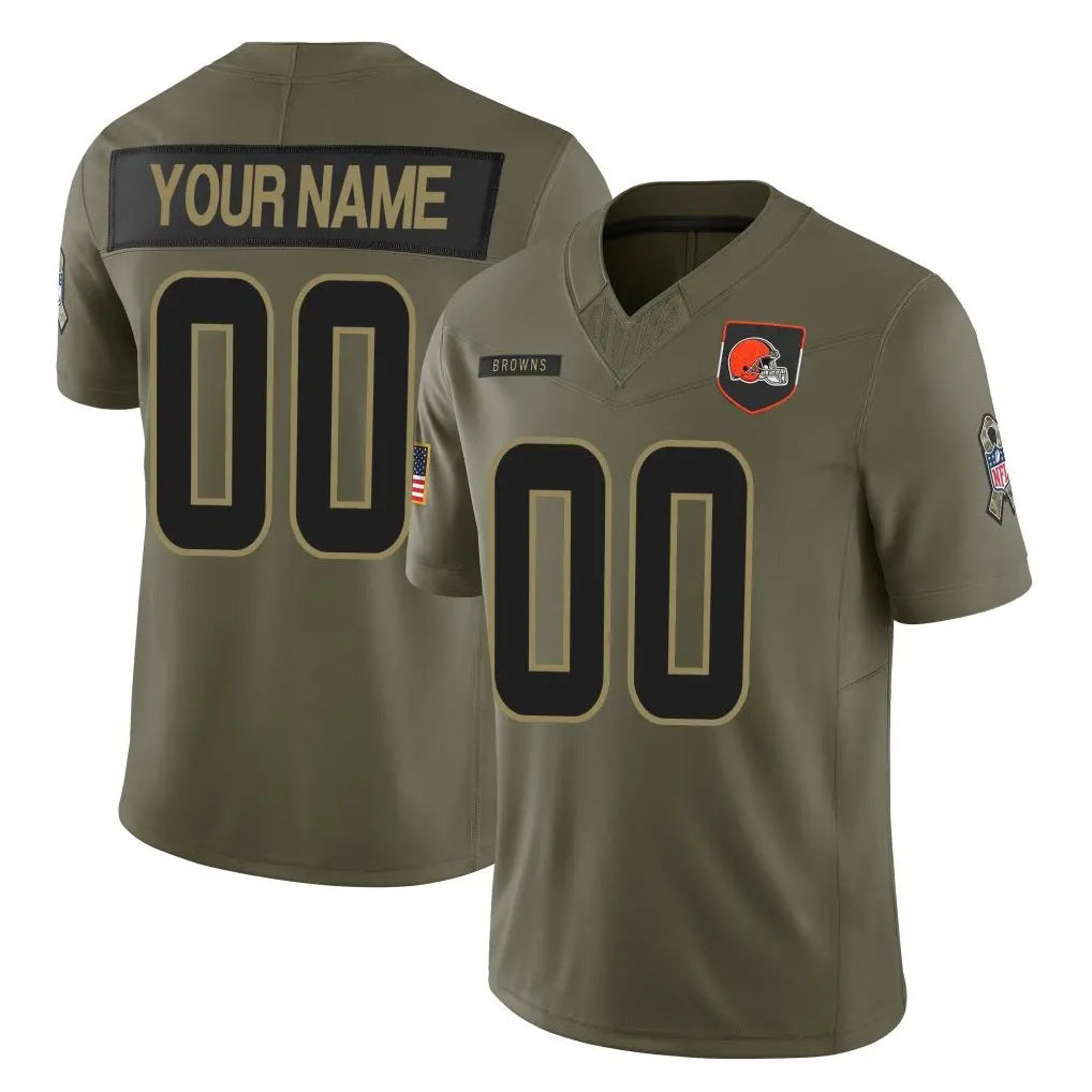 Crovyle Custom C.Browns Olive 2025 Salute to Service Limited Home Game Any Name & Numbers Stitched Jerseys