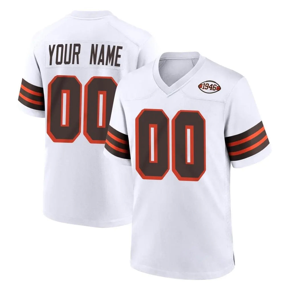 Crovyle Custom C.Browns White Alternate Home Game Any Name & Numbers Stitched Jerseys