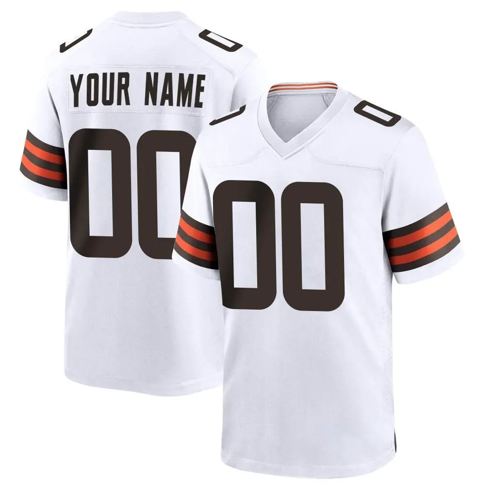 Crovyle Custom C.Browns White Home Game Any Name & Numbers Stitched Jerseys
