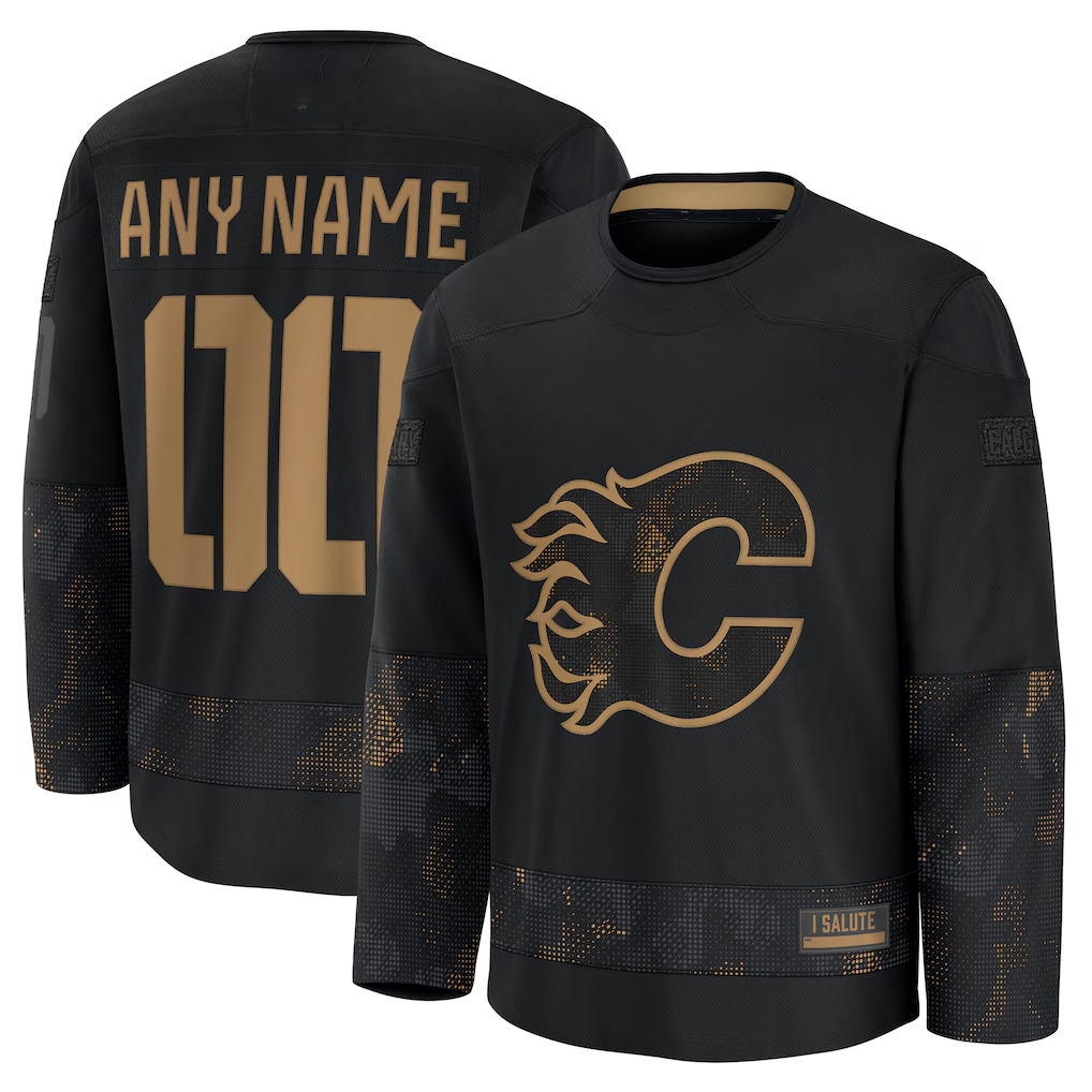 Crovyle Custom C.Flames Black 2024 Military Appreciation Practice Jerseys
