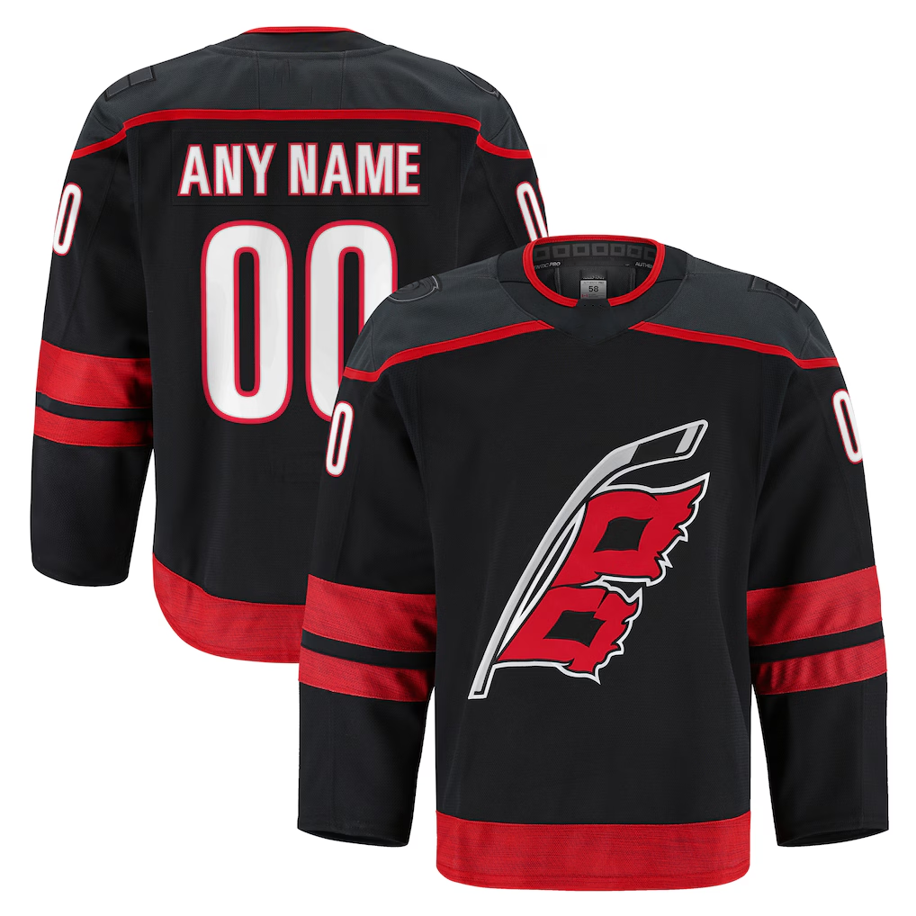 Crovyle Custom C.Hurricanes Black Home Authentic Pro Stitched Jerseys