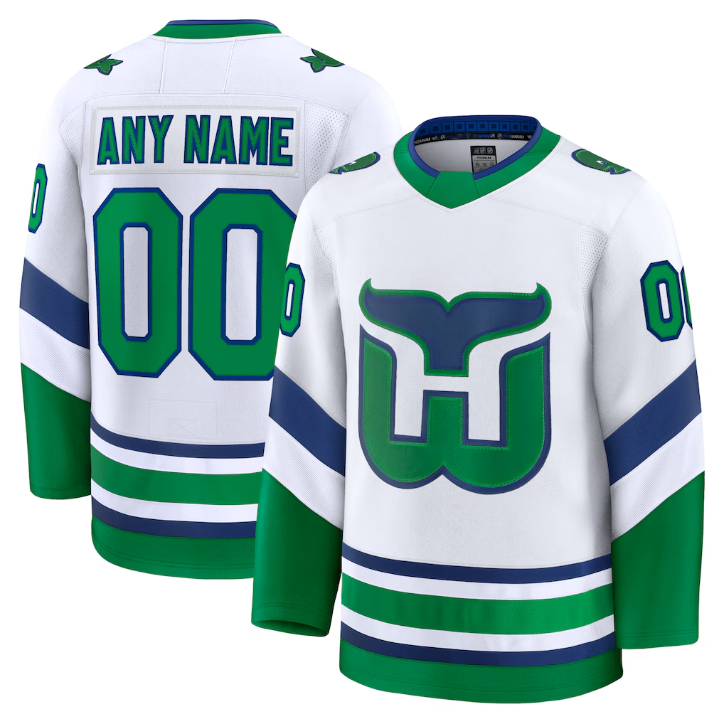 Crovyle Custom C.Hurricanes White Throwback Premium Stitched Jerseys