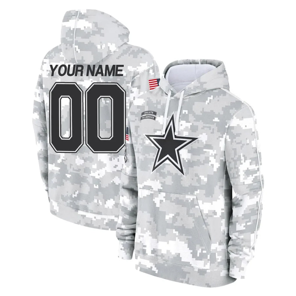 Crovyle Custom D.Cowboys Arctic Camo Salute to Service Hoodies Limited Game Any Name & Numbers Stitched Jerseys