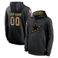 Crovyle Custom D.Cowboys Black Salute to Service Pullover Hoodies Limited Any Name & Numbers Stitched Jerseys