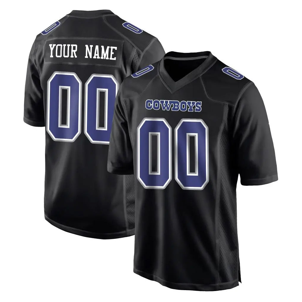 Crovyle Custom D.Cowboys Carbon Black Fashion Home Game Any Name & Numbers Stitched Jerseys