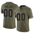 Crovyle Custom D.Cowboys Olive Salute to Service Limited Game Any Name & Numbers Stitched Jerseys