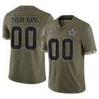 Crovyle Custom D.Cowboys Olive Salute to Service Limited Game Any Name & Numbers Stitched Jerseys