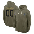 Crovyle Custom D.Cowboys Olive Salute to Service Pullover Hoodies Limited Any Name & Numbers Stitched Jerseys