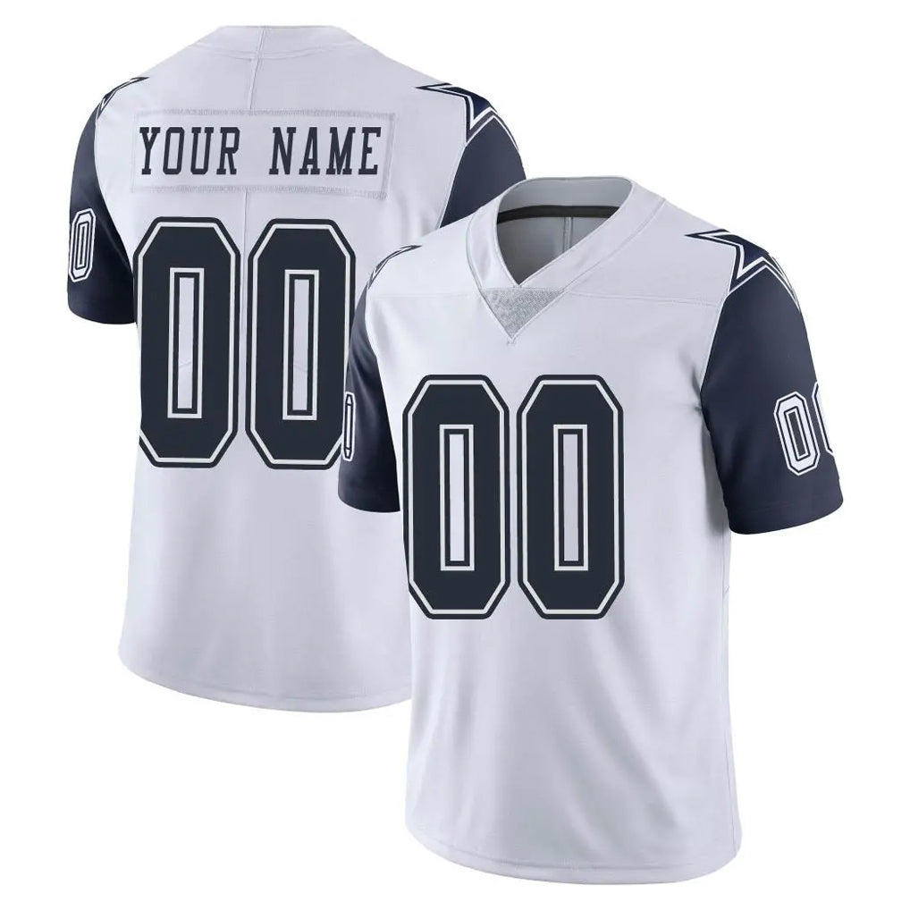 Crovyle Custom D.Cowboys White-Navy Limited Color Rush Vapor Untouchable Home Game Any Name & Numbers Stitched Jerseys