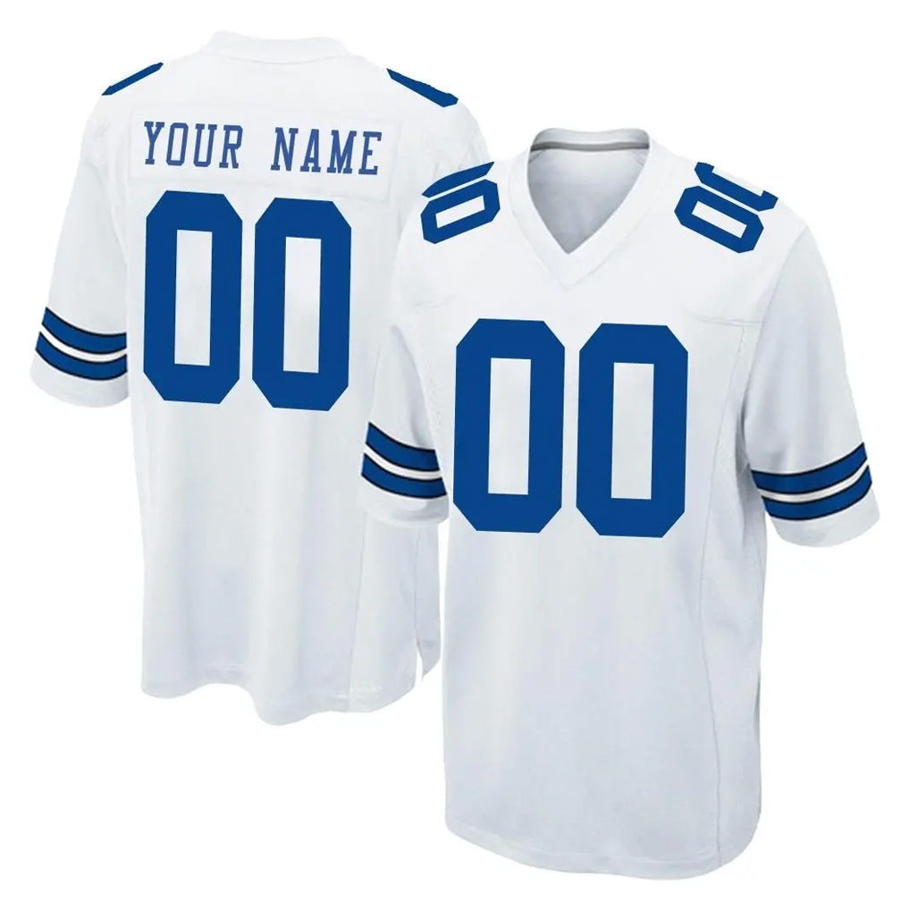 Crovyle Custom D.Cowboys White Home Game Any Name & Numbers Stitched Jerseys